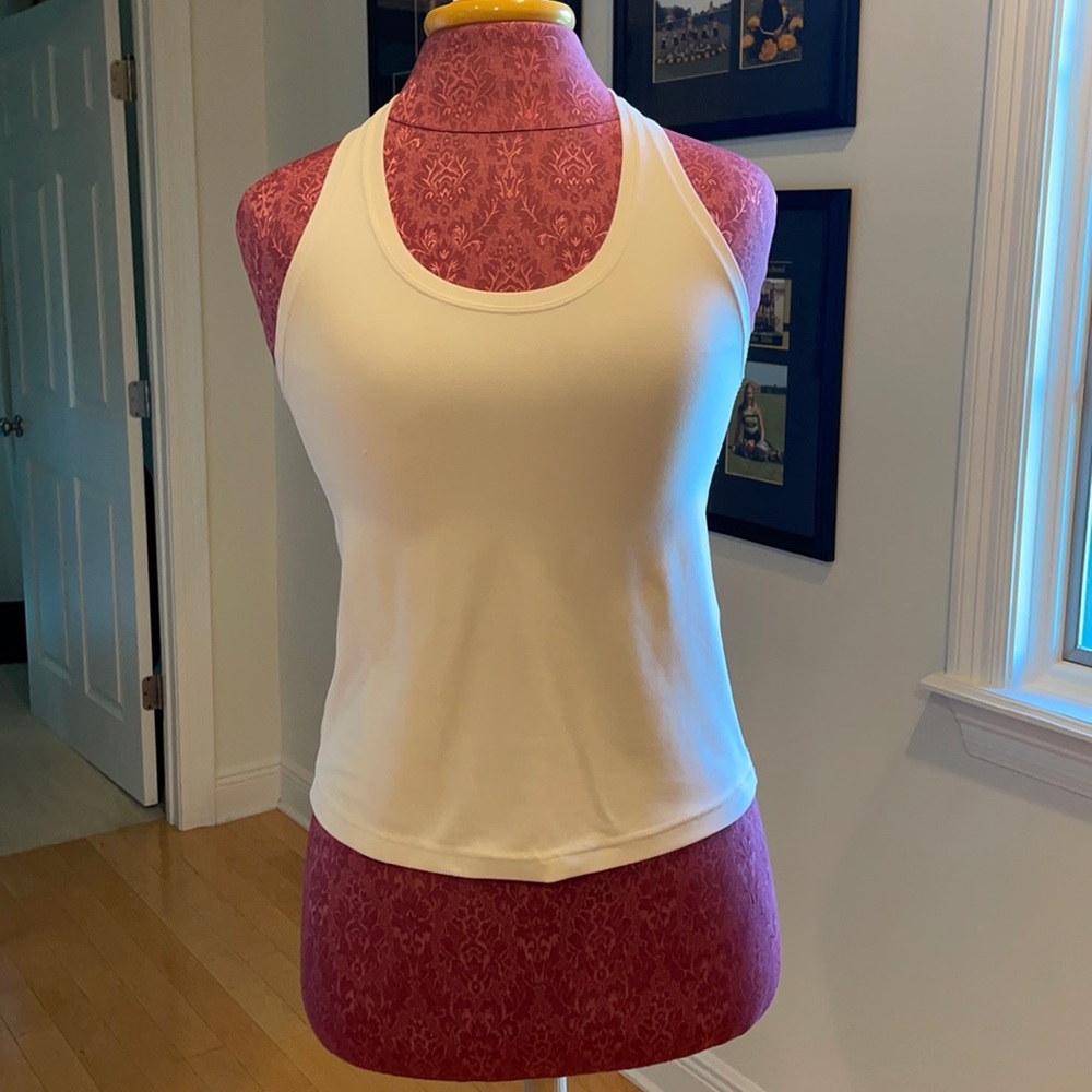 White nulu lululemon cropped tank top